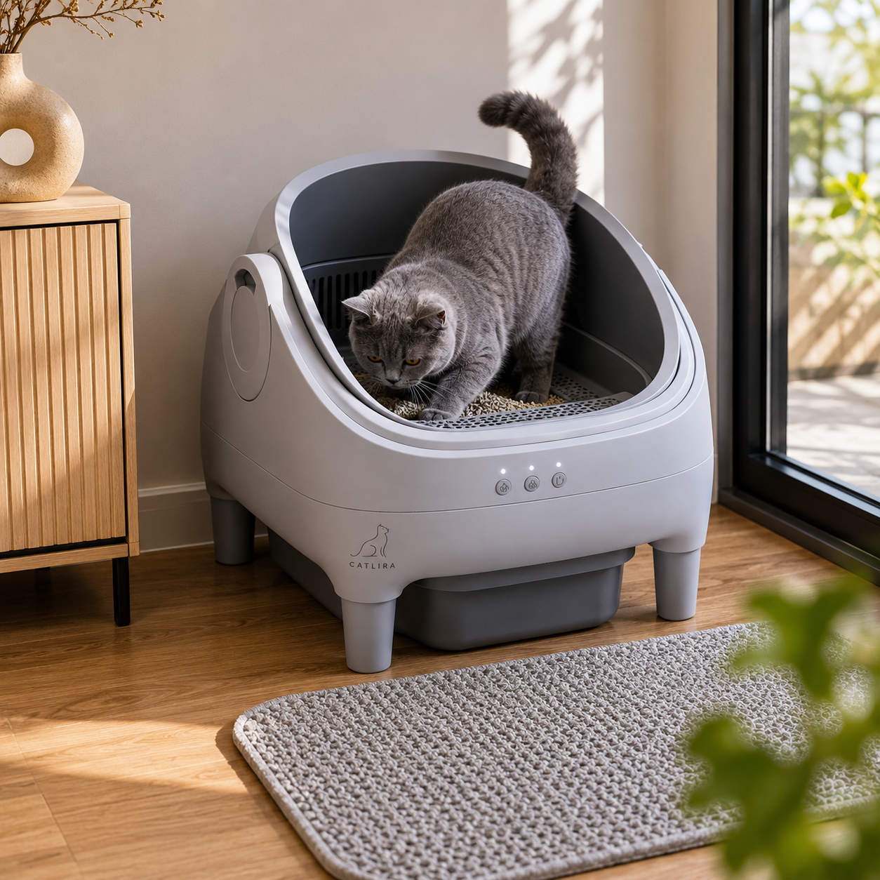 Litière Autonettoyante Connectée pour chat 76L | CATLIRA™ PLUS