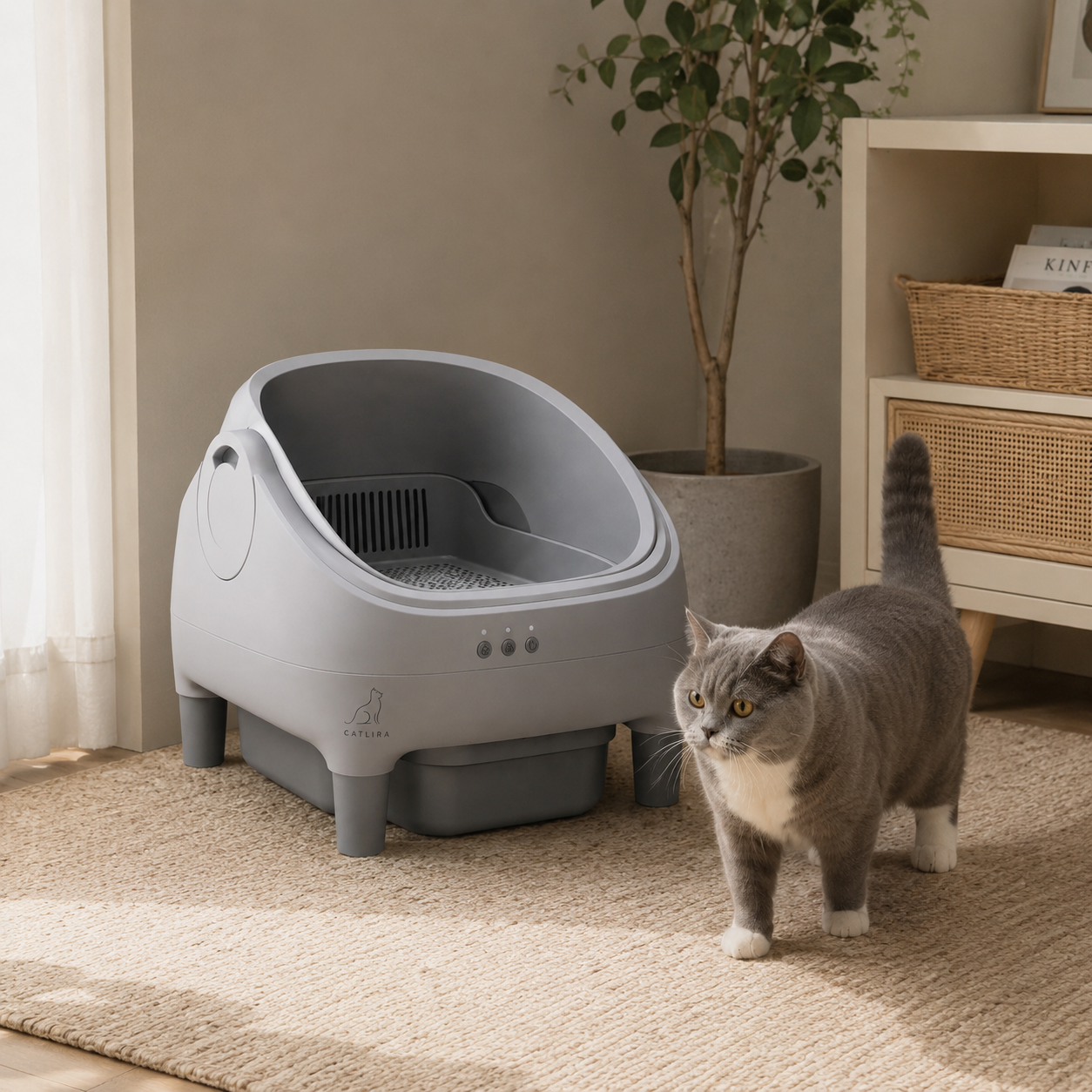 Litière Autonettoyante Connectée pour chat 76L | CATLIRA™ PLUS