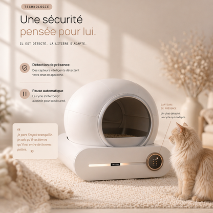 Litière autonettoyante connectée 65L | CATLIRA™ ONE