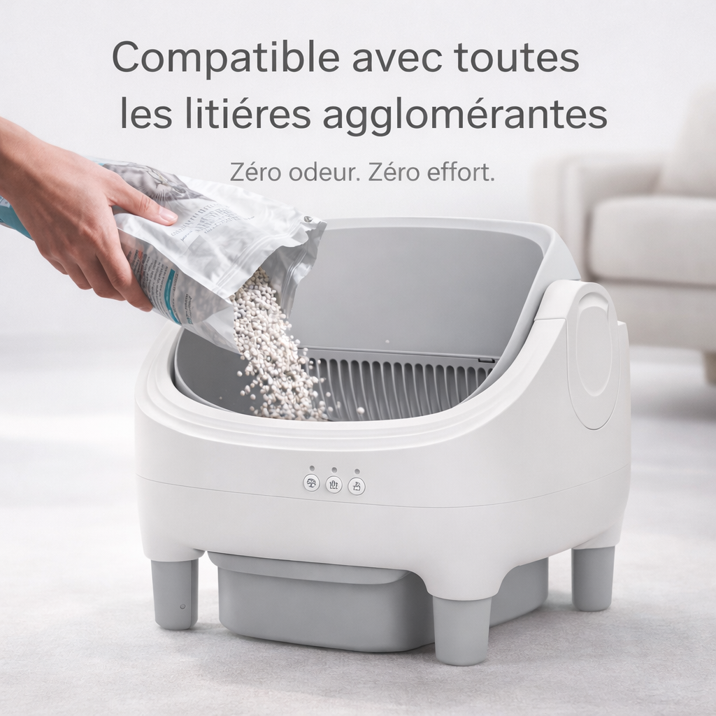 Compatible avec plusieurs types de litière