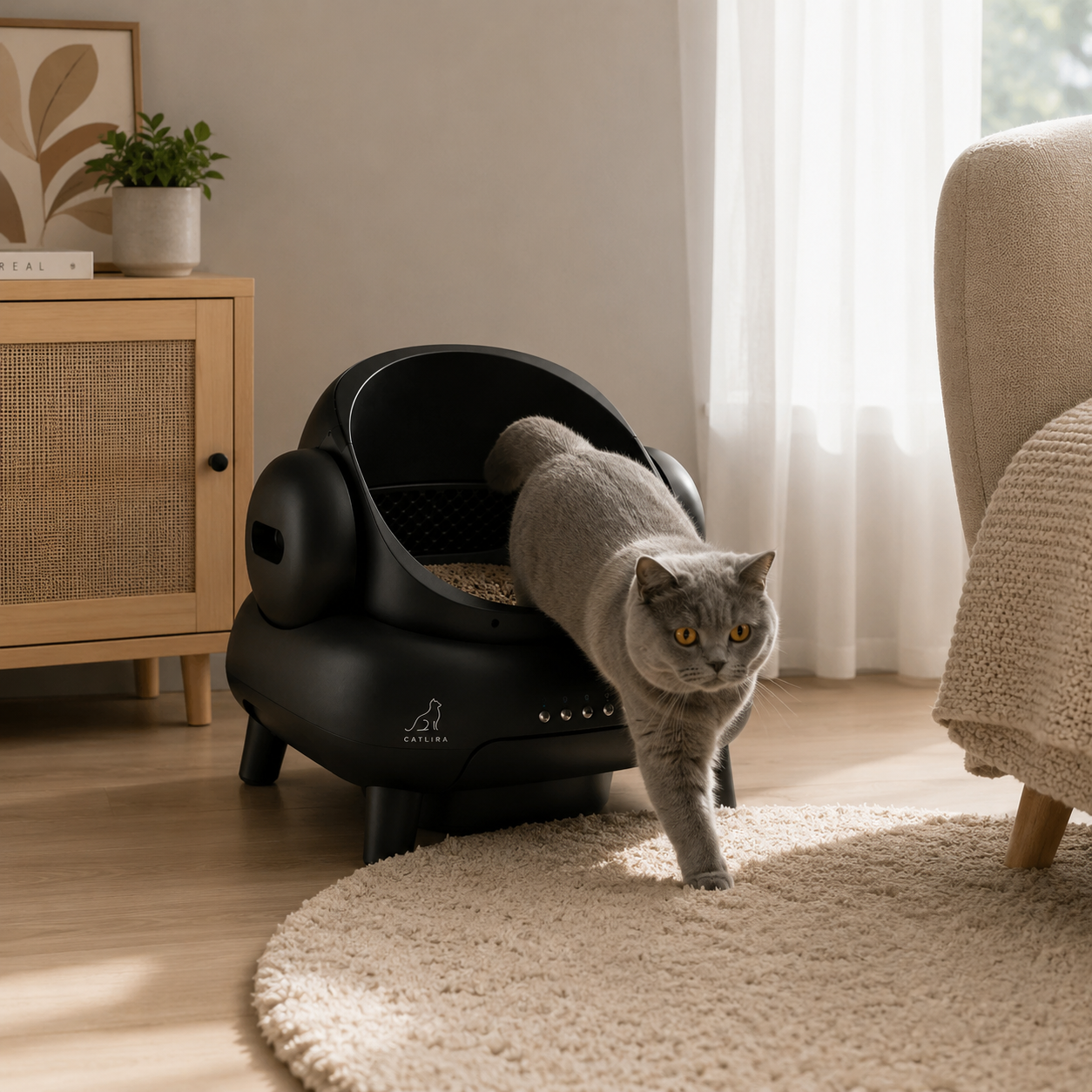 Litière Autonettoyante Connectée pour chat 72L | CATLIRA™ PRO
