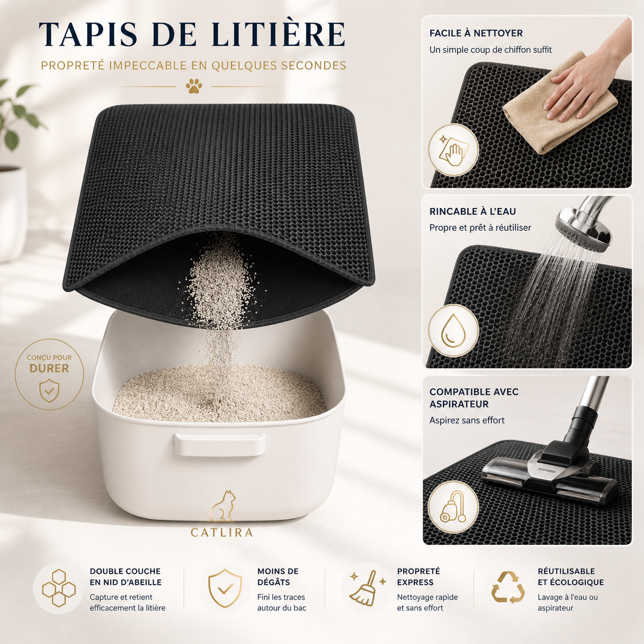 Litière autonettoyante connectée CATLIRA pour chat